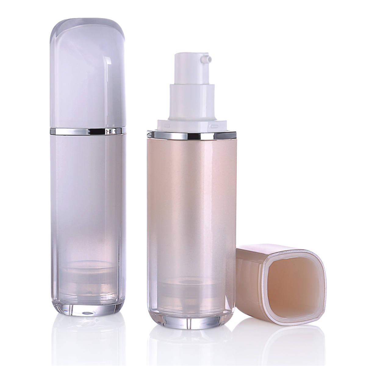 BB 보습 크림 L14 용 30ml 이중 벽 진주 흰색 랭켈 에어리스 펌프 병