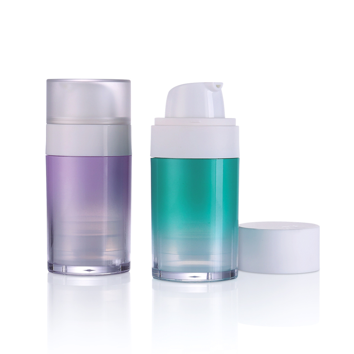 30ml 고급 화장품 포장 항공사 라운드 로션 그라디언트 컬러 펌프 병 L19