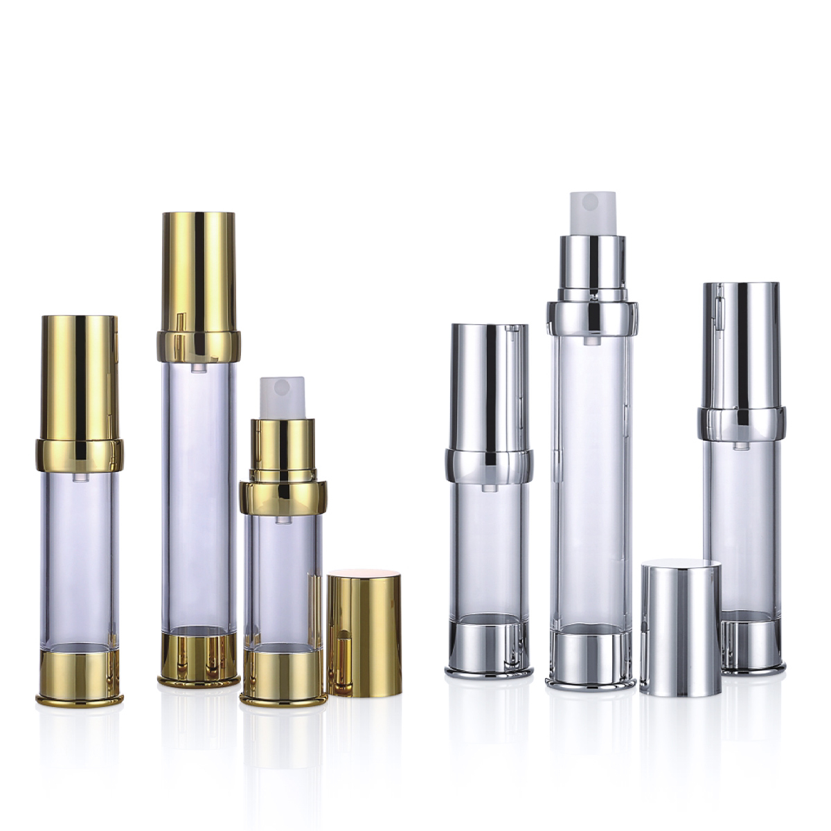 15ml 20ml 30ml 50ml 미니 반짝이는 금/은속지 펌프 스프레이 로션 병 L08