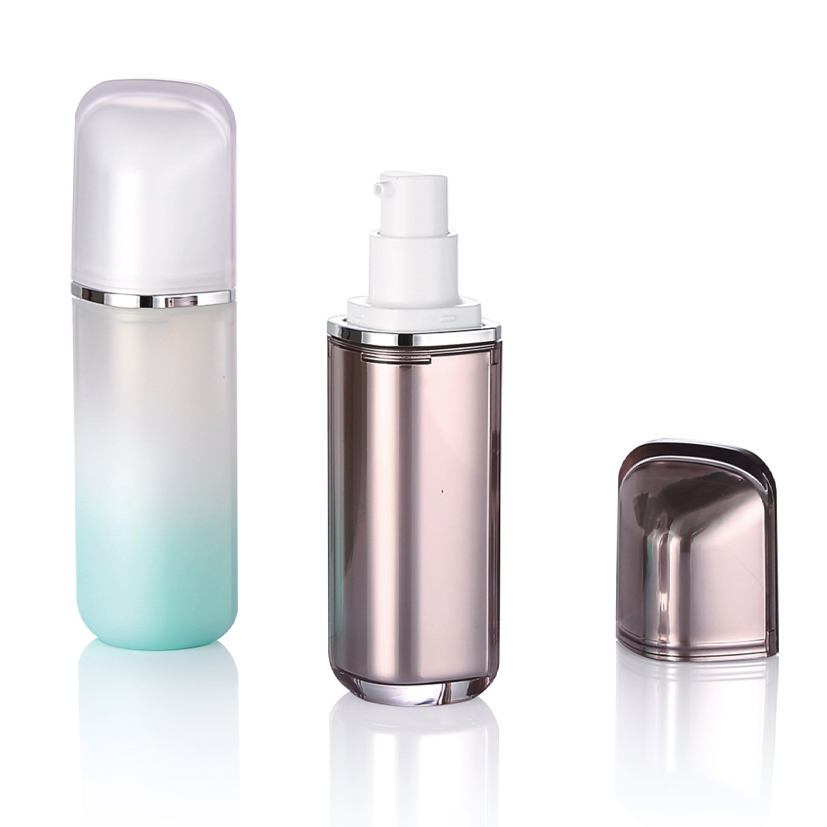 30ml 화장품 항아리 플라스틱 스킨 케어 병 토너 병 펌프 L14가있는 그라디언트 로션 병